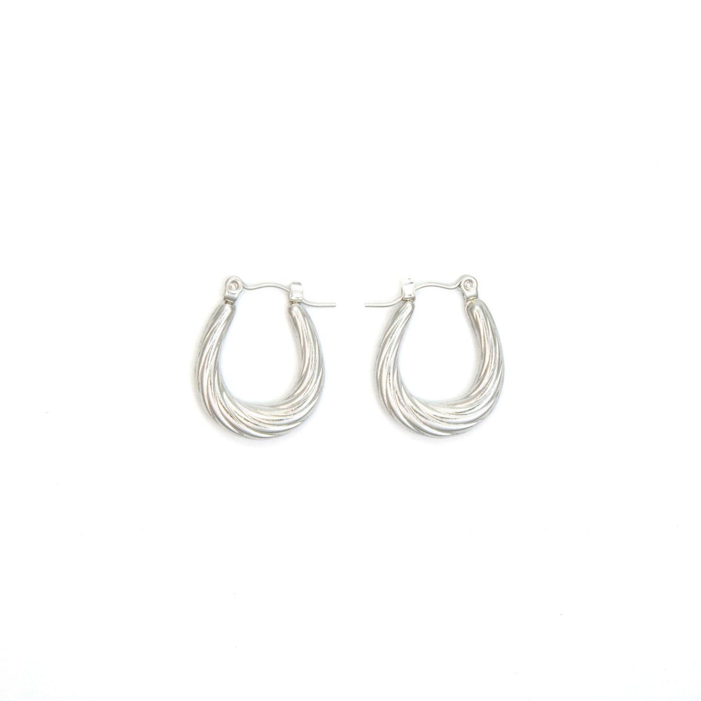 Small oval twisted hoops