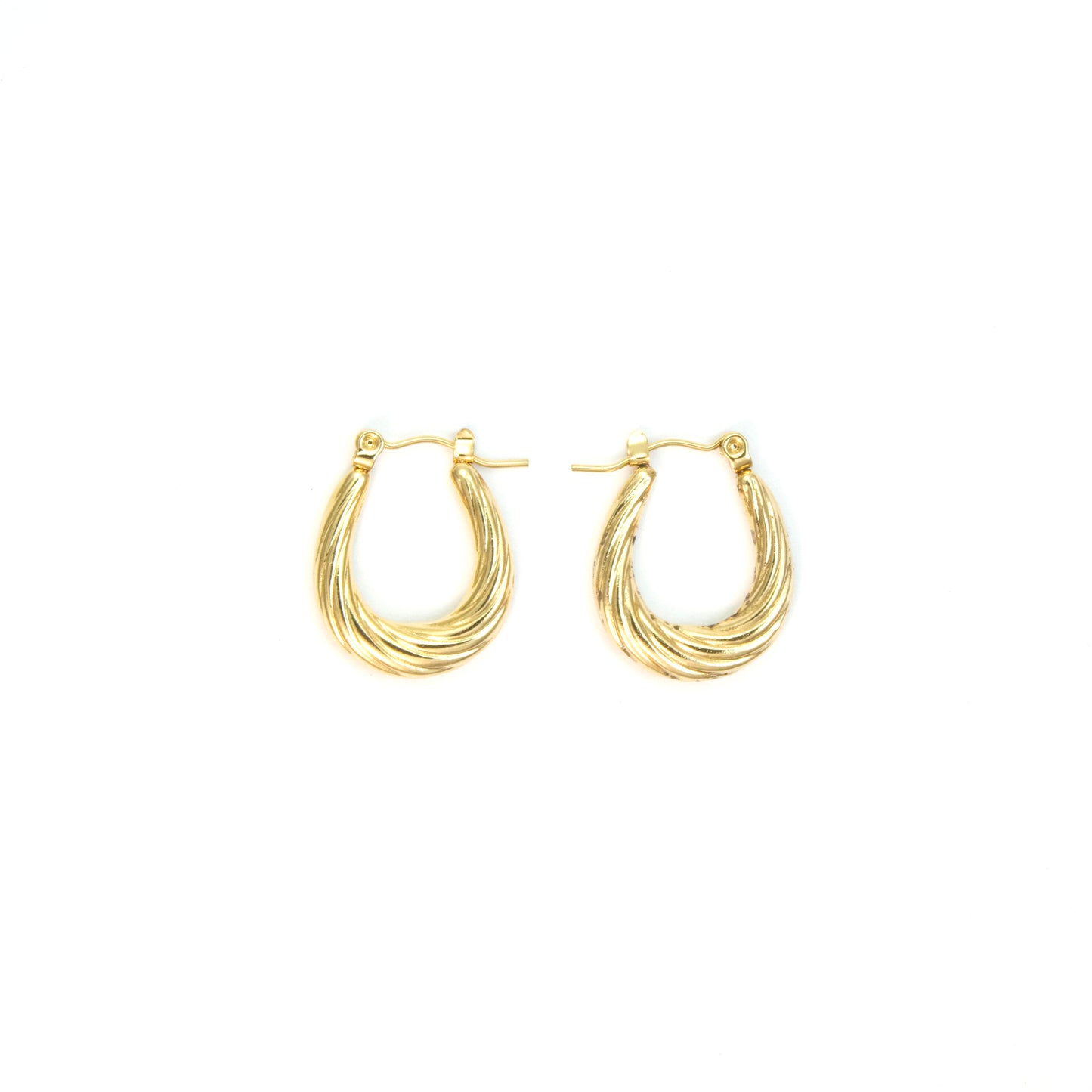 Small oval twisted hoops