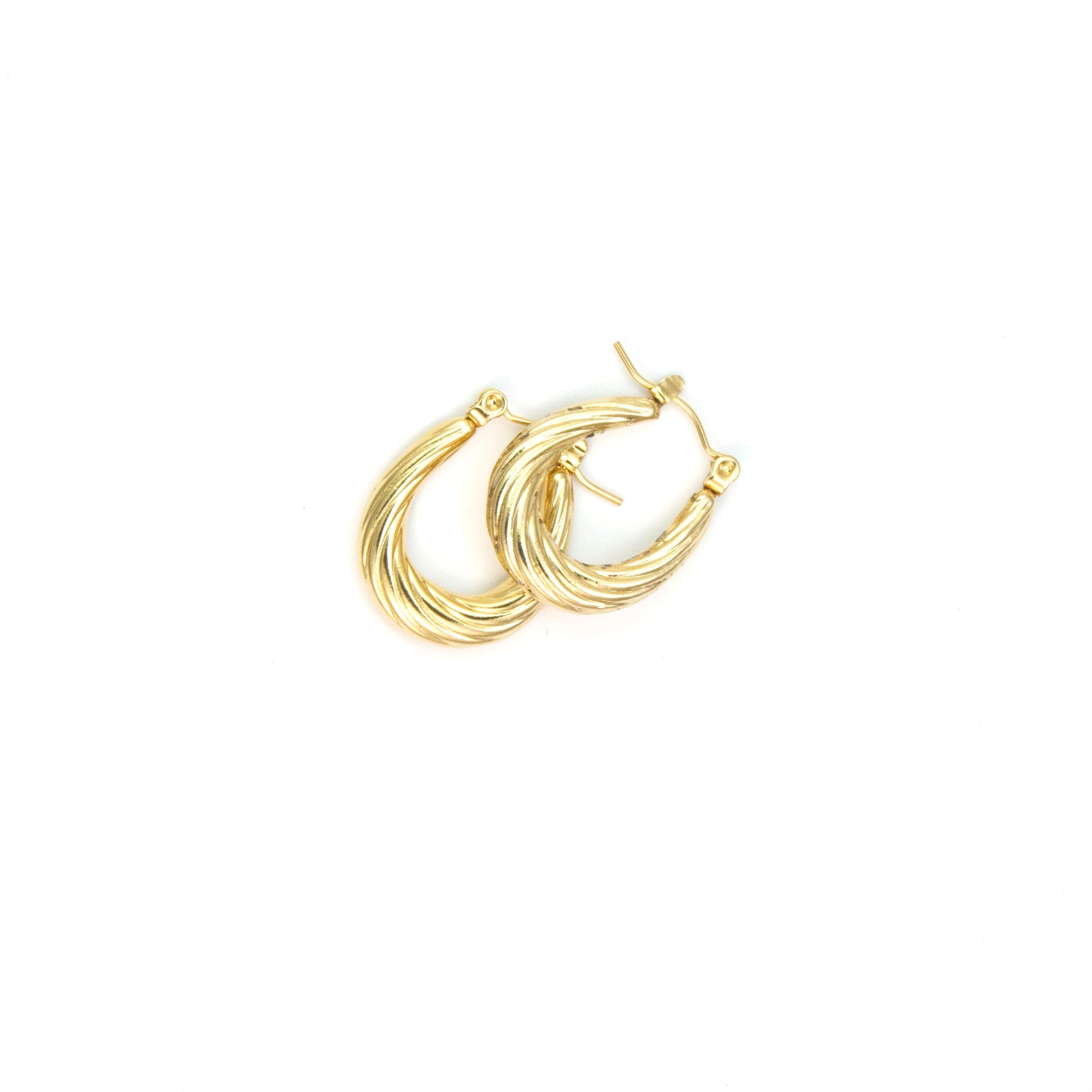 Small oval twisted hoops