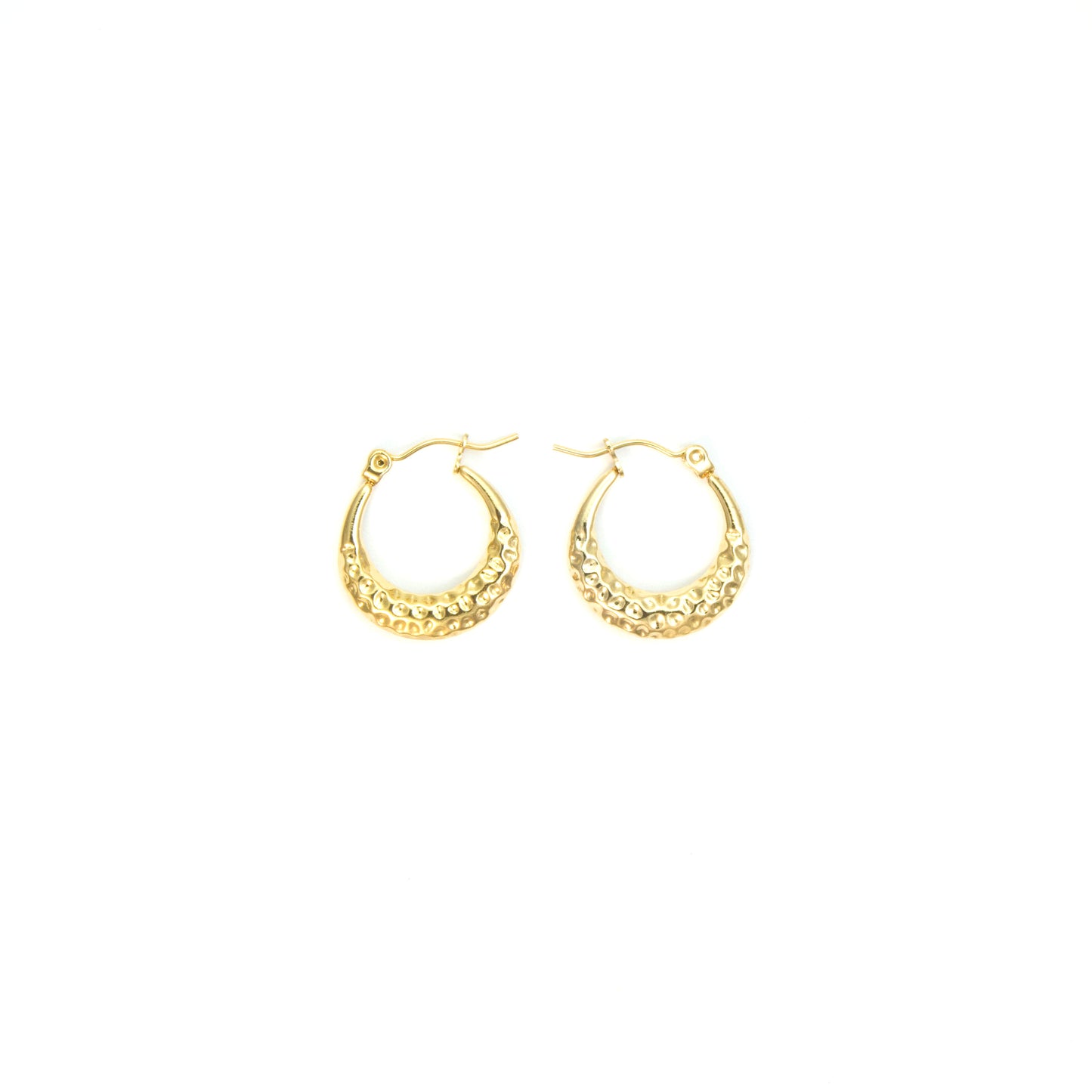 Small hammered round hoops