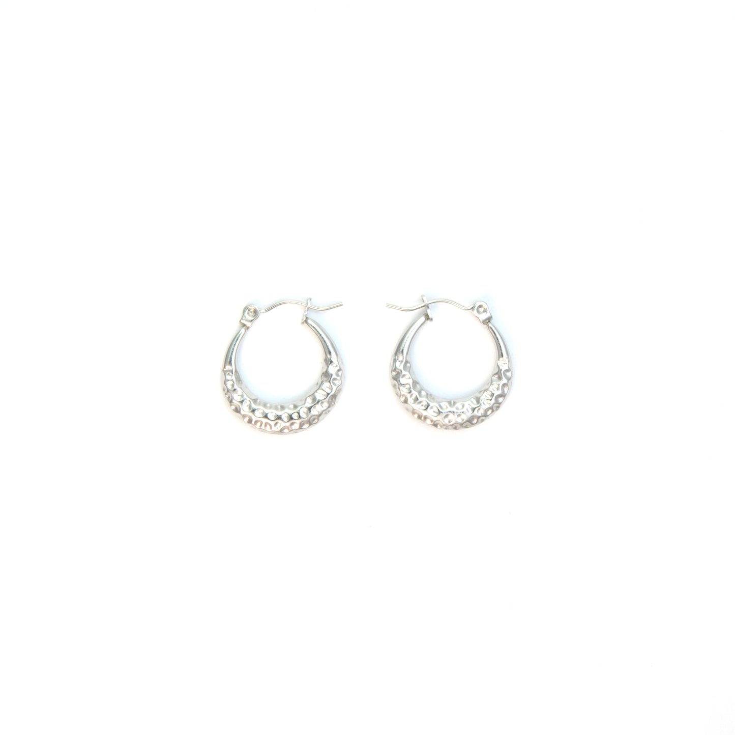 Small hammered round hoops