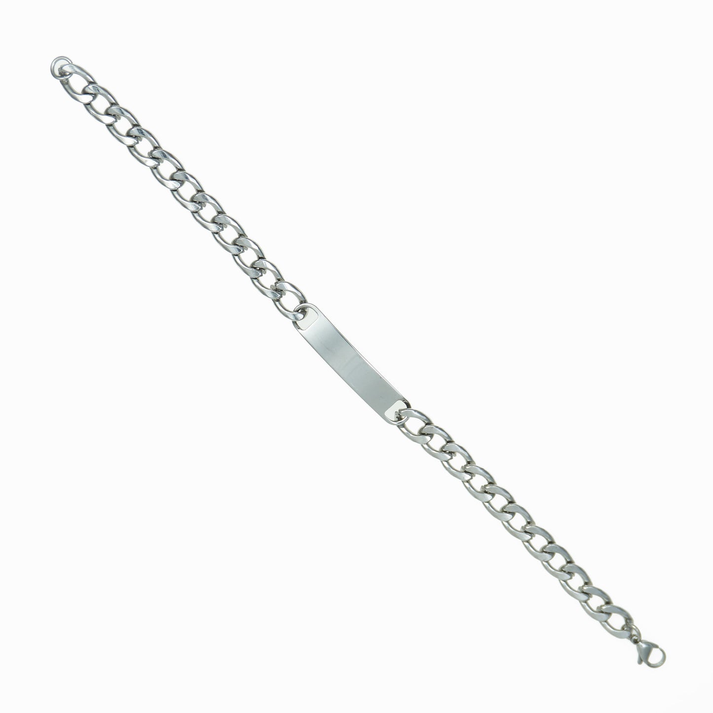 Unisex cuban chain with tag bracelet