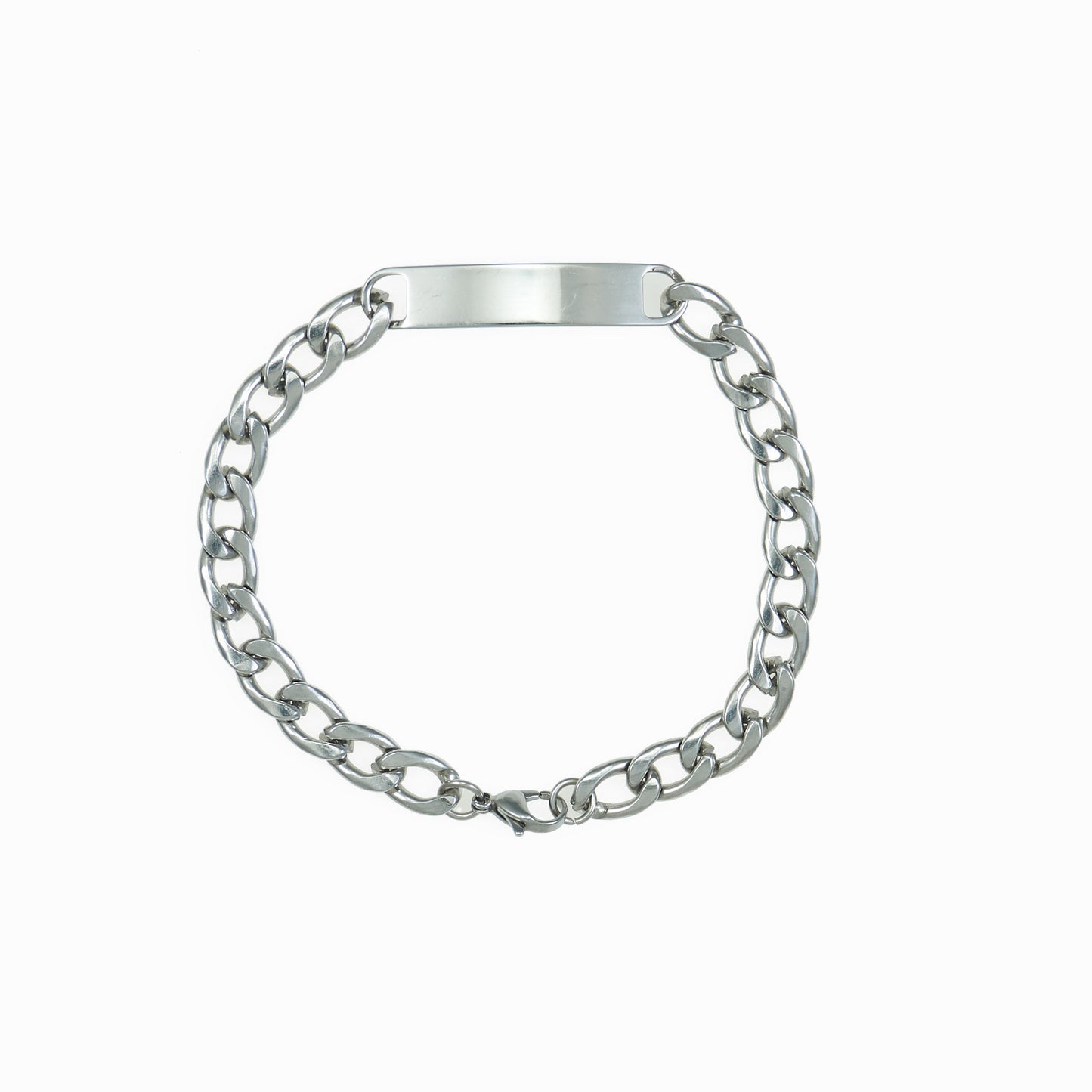 Unisex cuban chain with tag bracelet