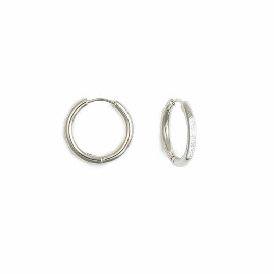 Small hoop earrings with strass