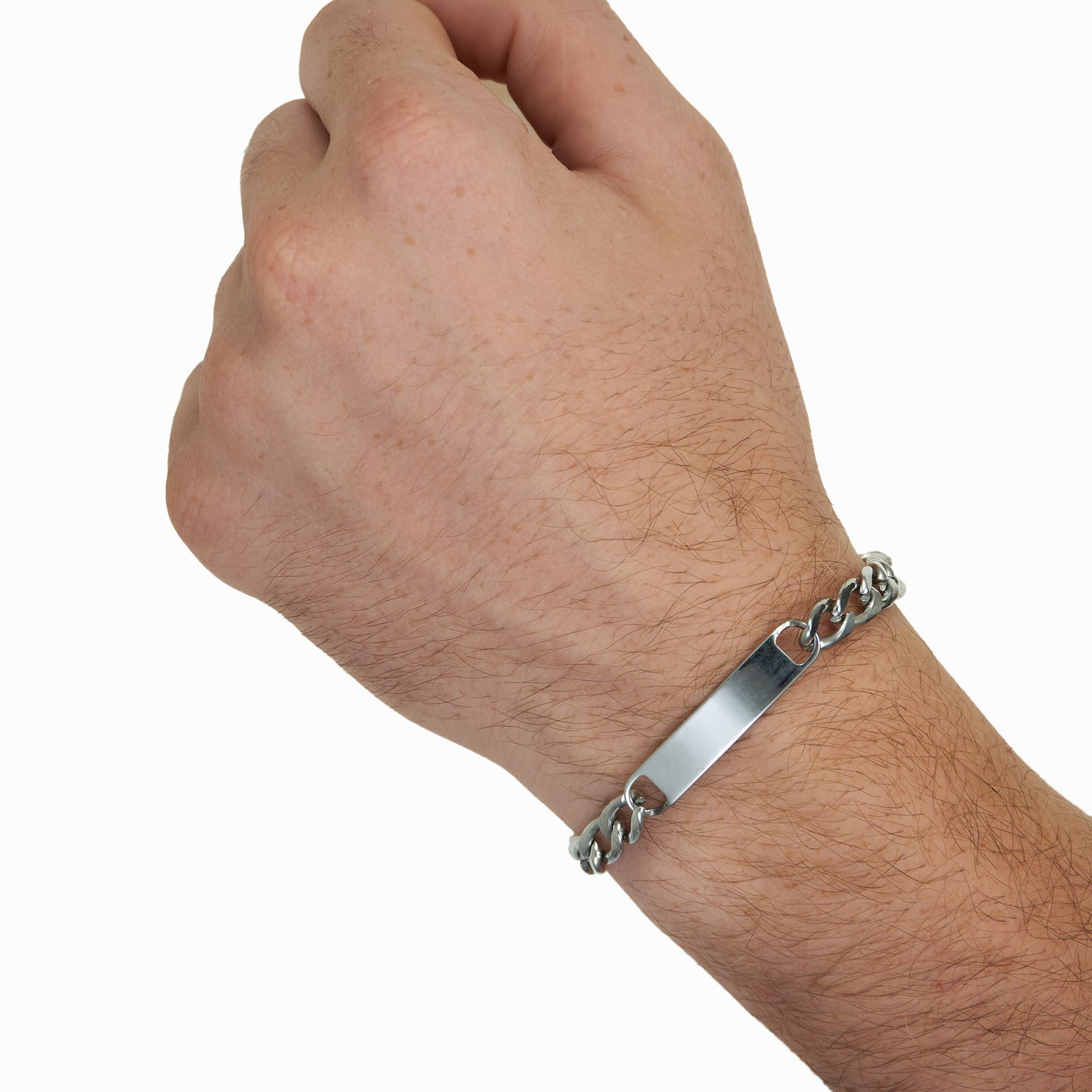 Unisex cuban chain with tag bracelet
