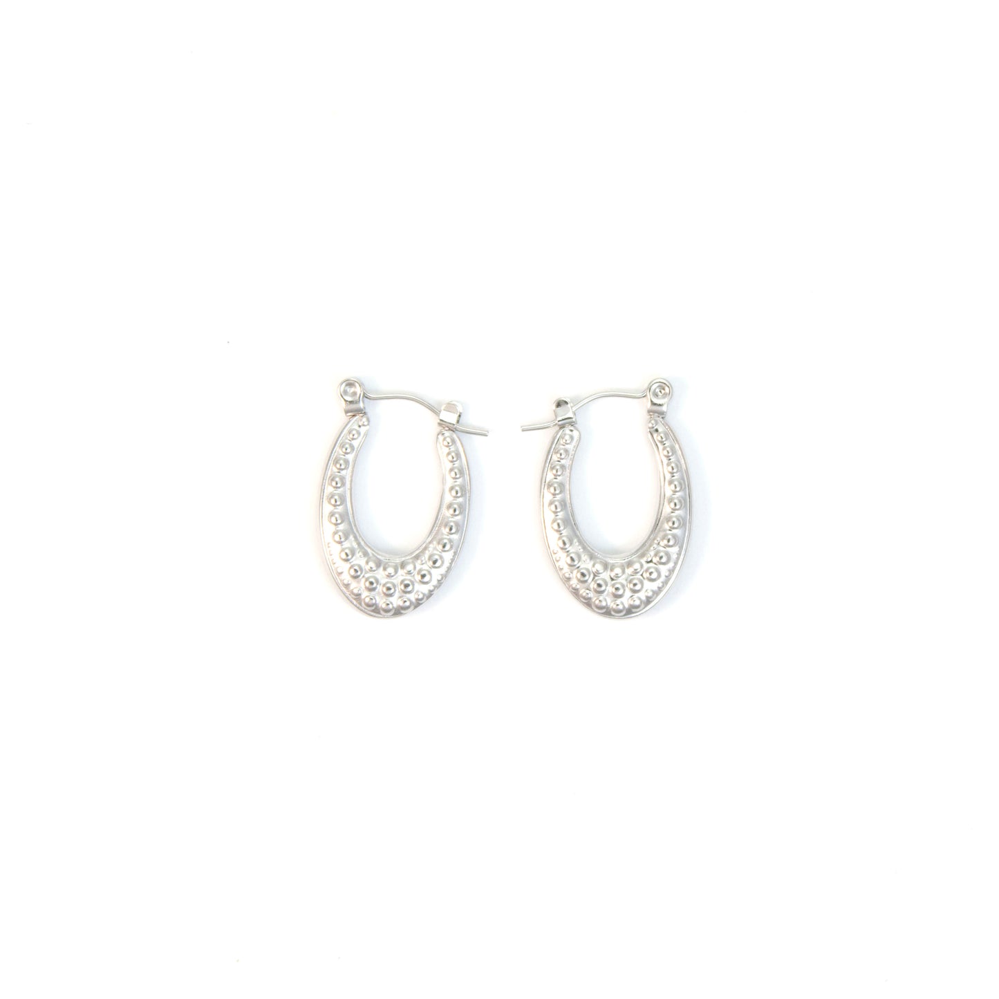 Small oval textured hoops