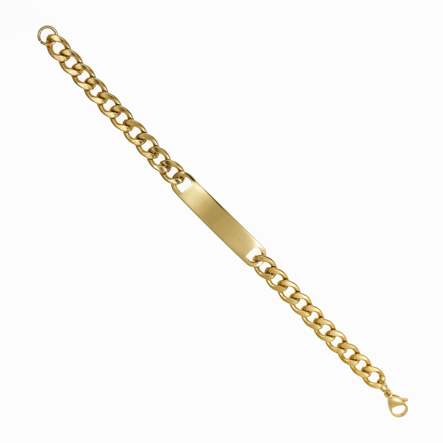 Unisex cuban chain with tag bracelet