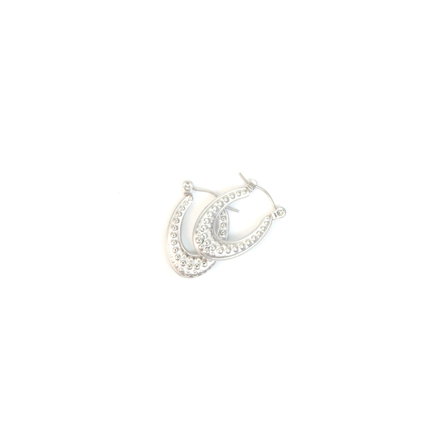 Small oval textured hoops