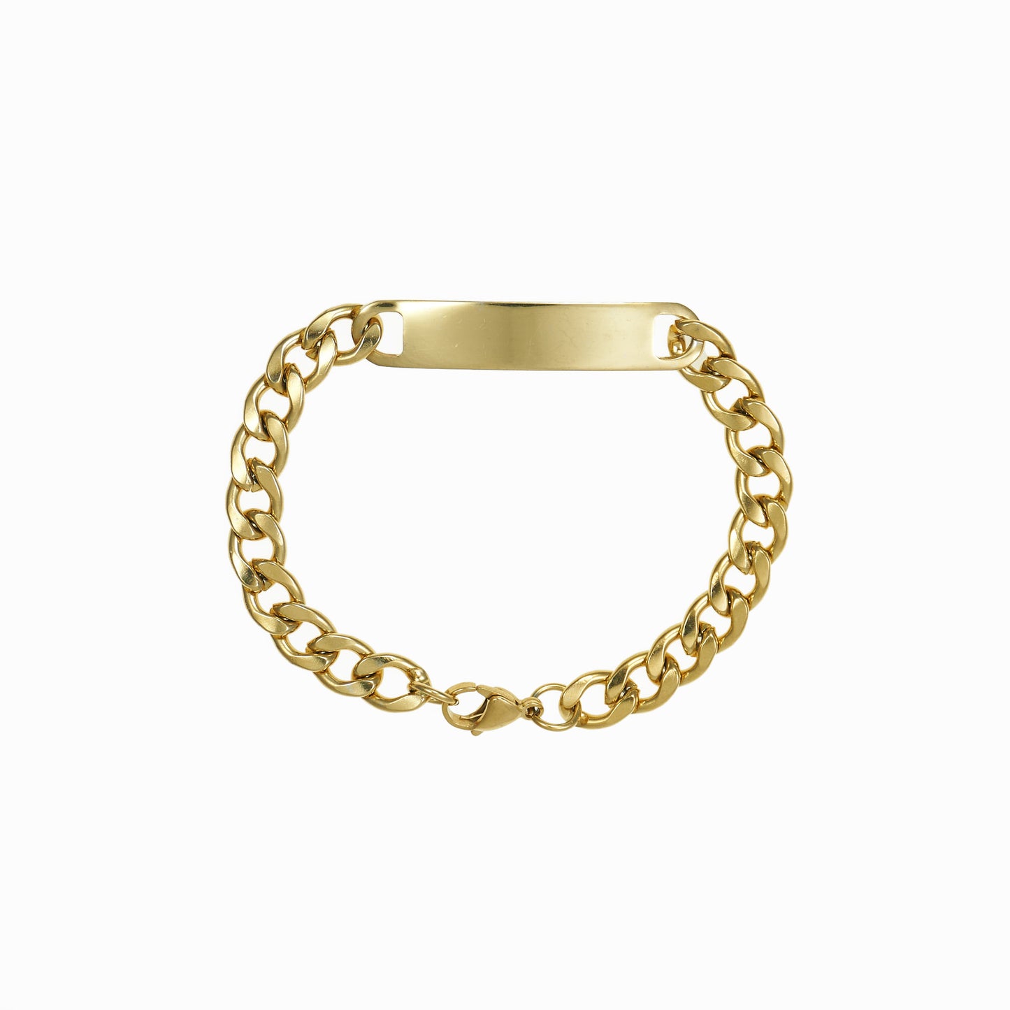 Unisex cuban chain with tag bracelet