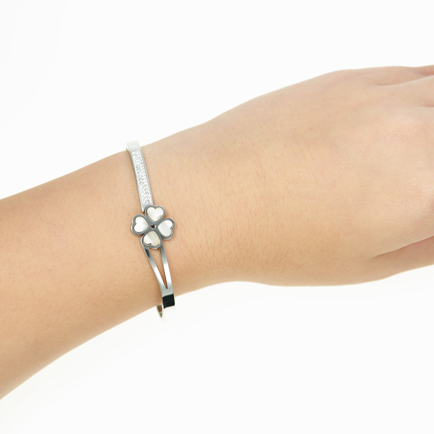 Clover cuff with strass