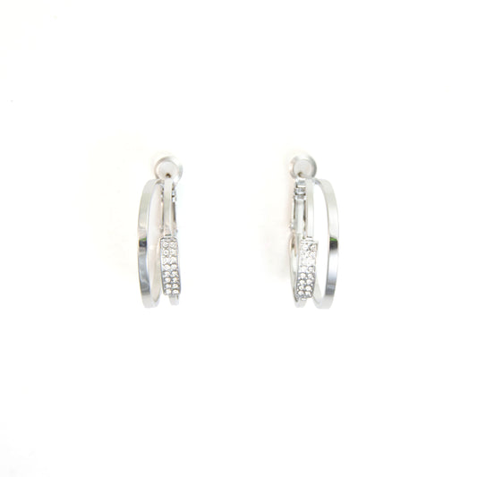 Double Rhinestone Hoops