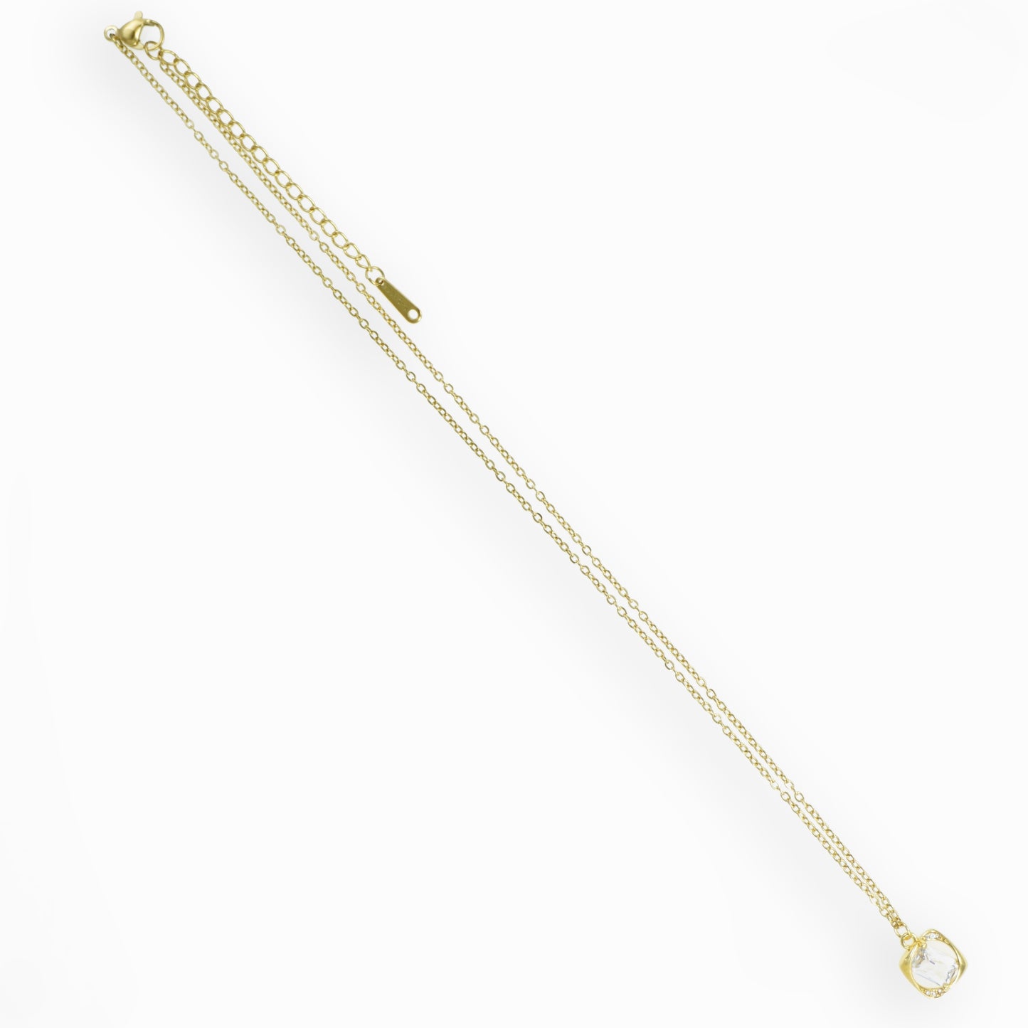 Square with rhinestone Necklace
