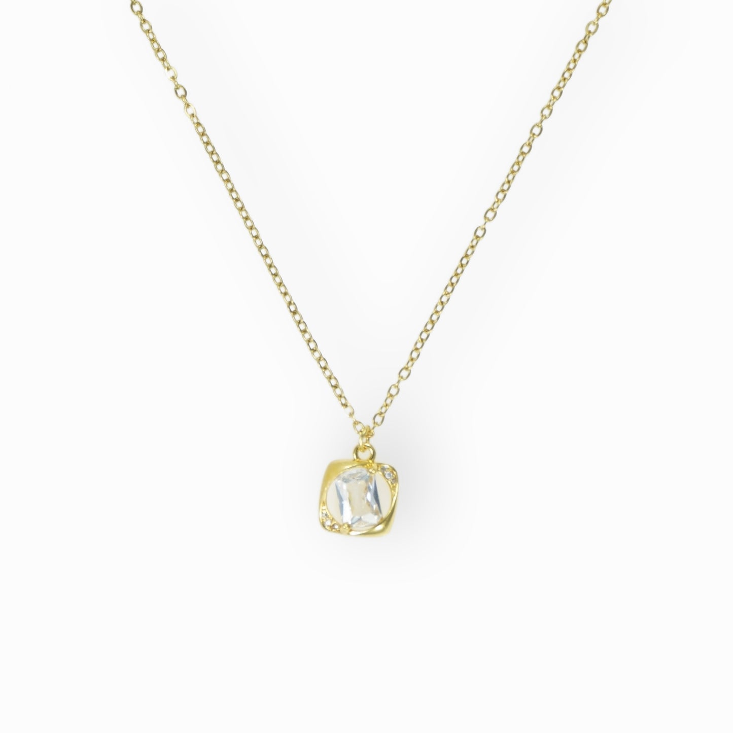 Square with rhinestone Necklace