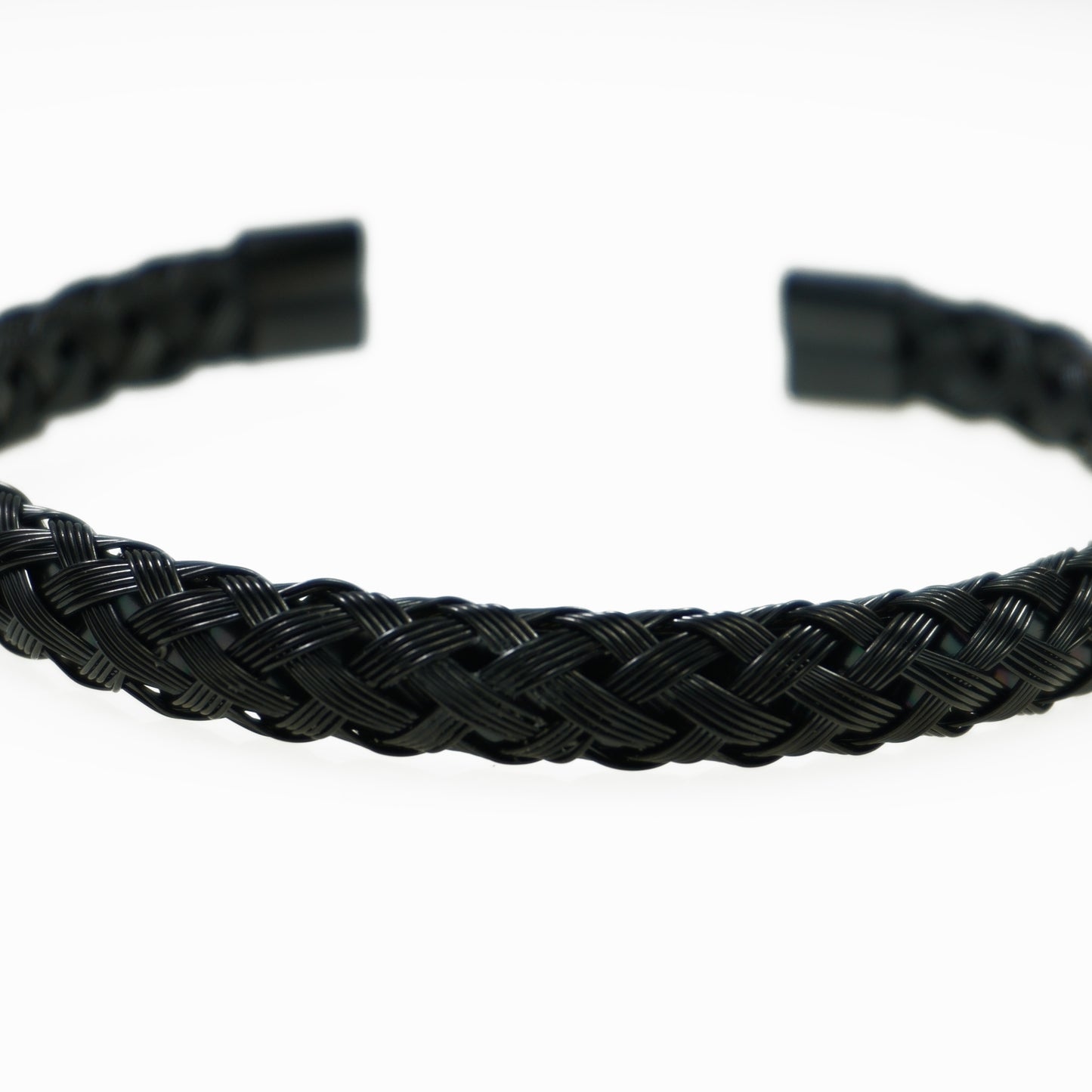Black braided steel cuff