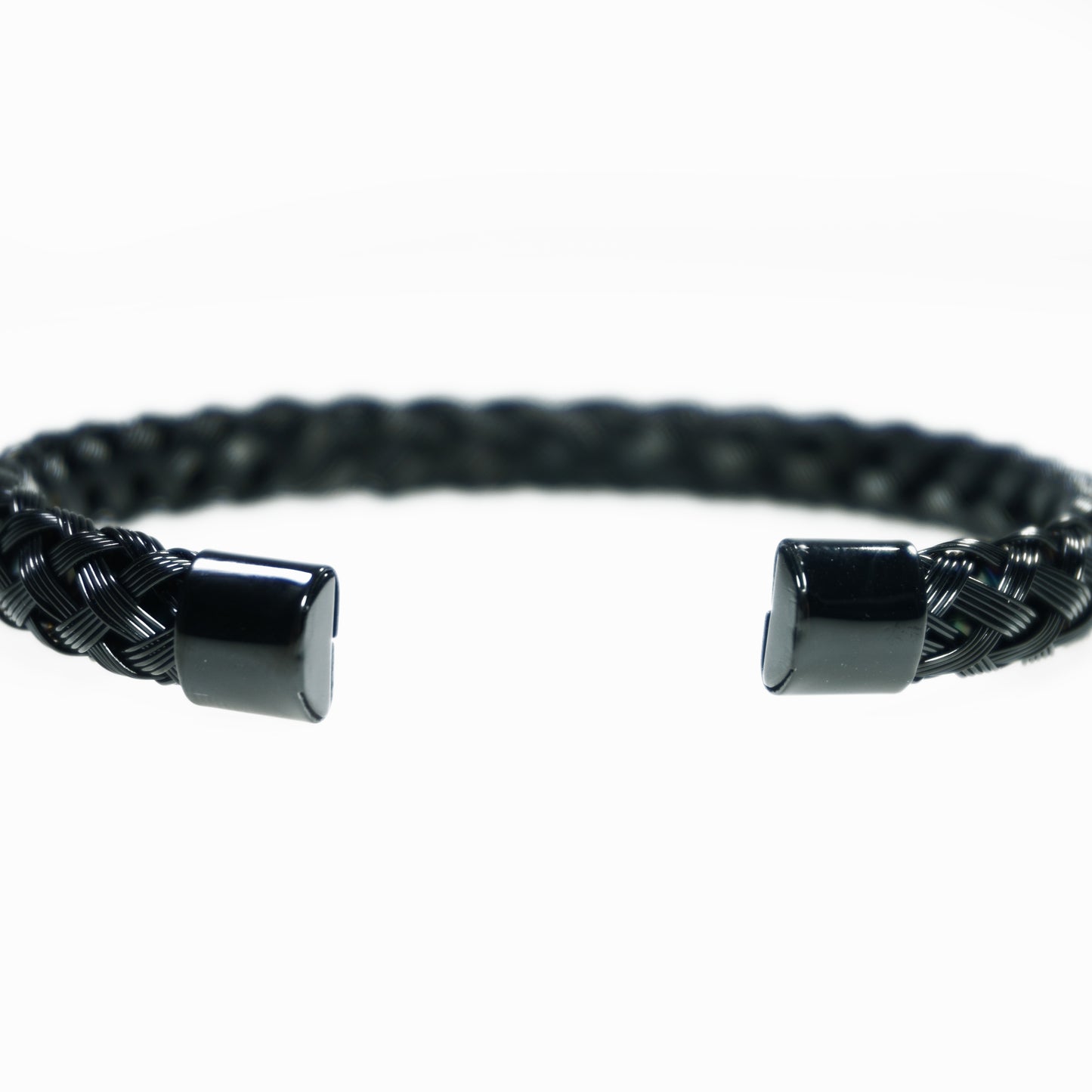 Black braided steel cuff