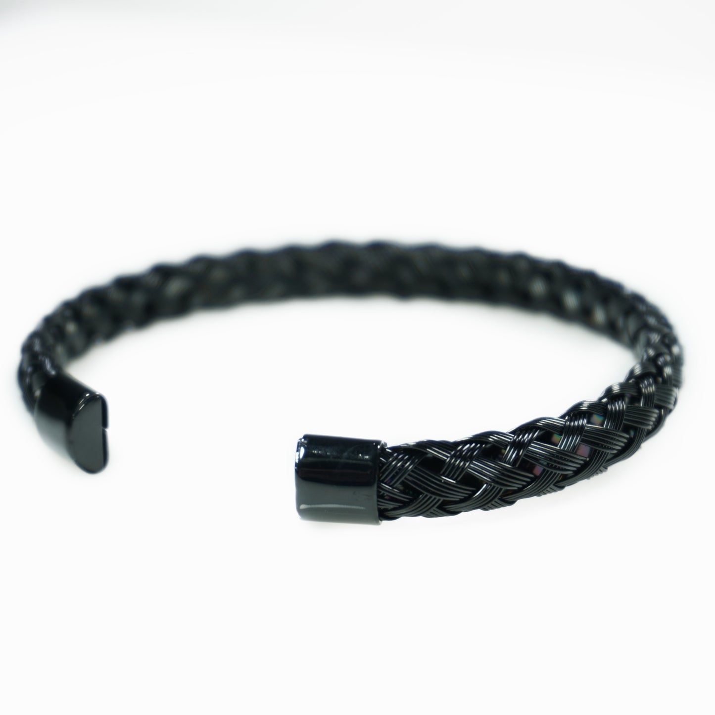 Black braided steel cuff
