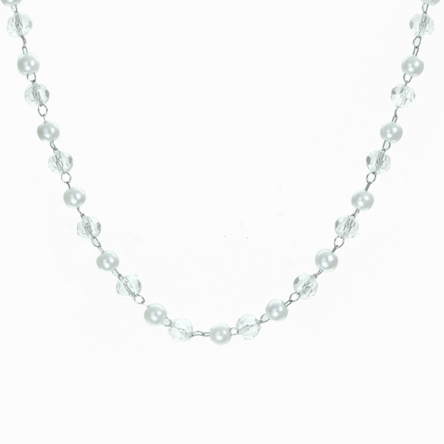 Alternating pearls and Crystals Necklace