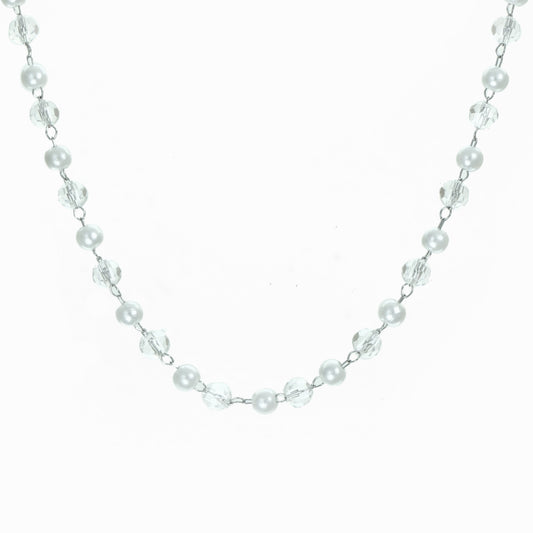 Alternating pearls and Crystals Necklace