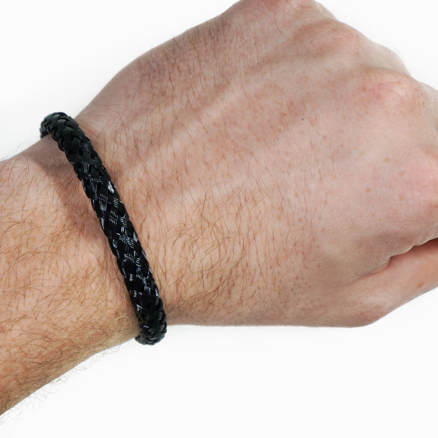 Black braided steel cuff