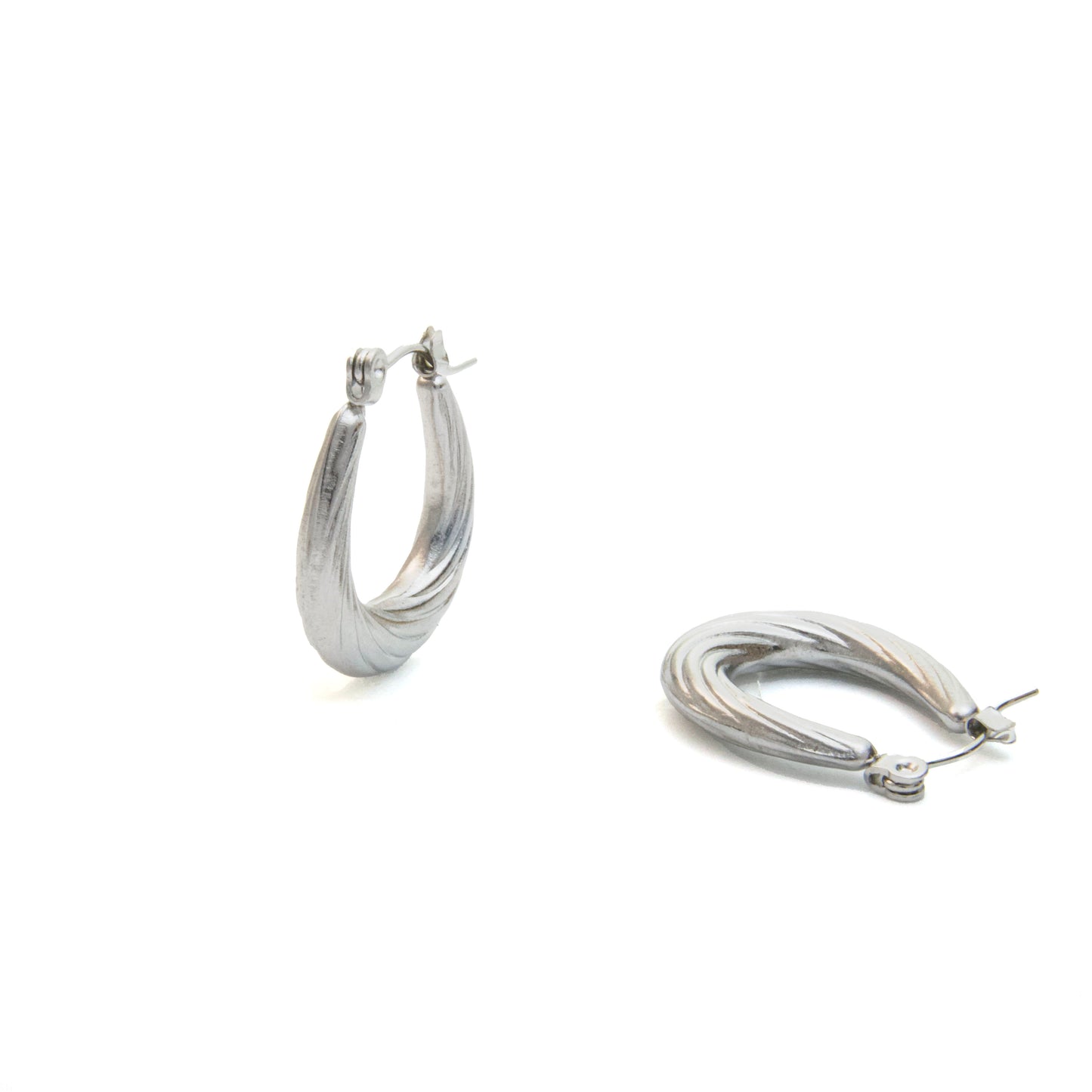 Small oval twisted hoops