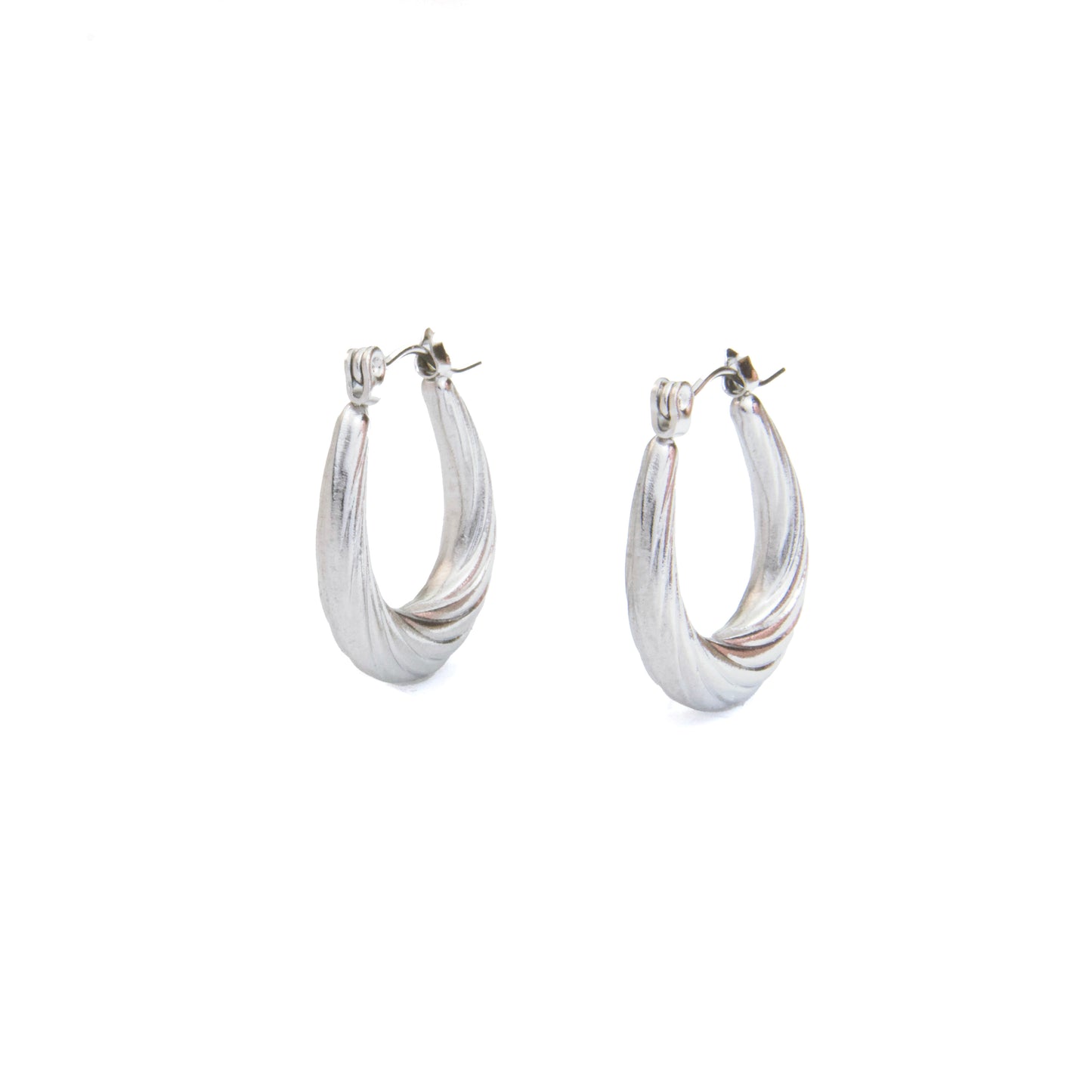 Small oval twisted hoops
