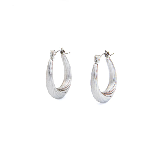 Small oval twisted hoops