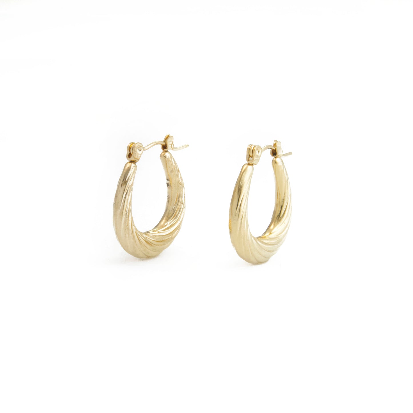 Small oval twisted hoops