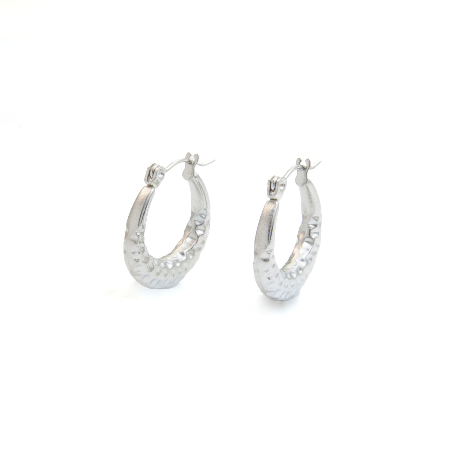 Small hammered round hoops