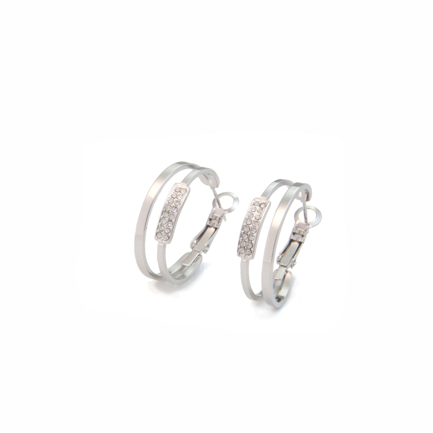 Double Rhinestone Hoops