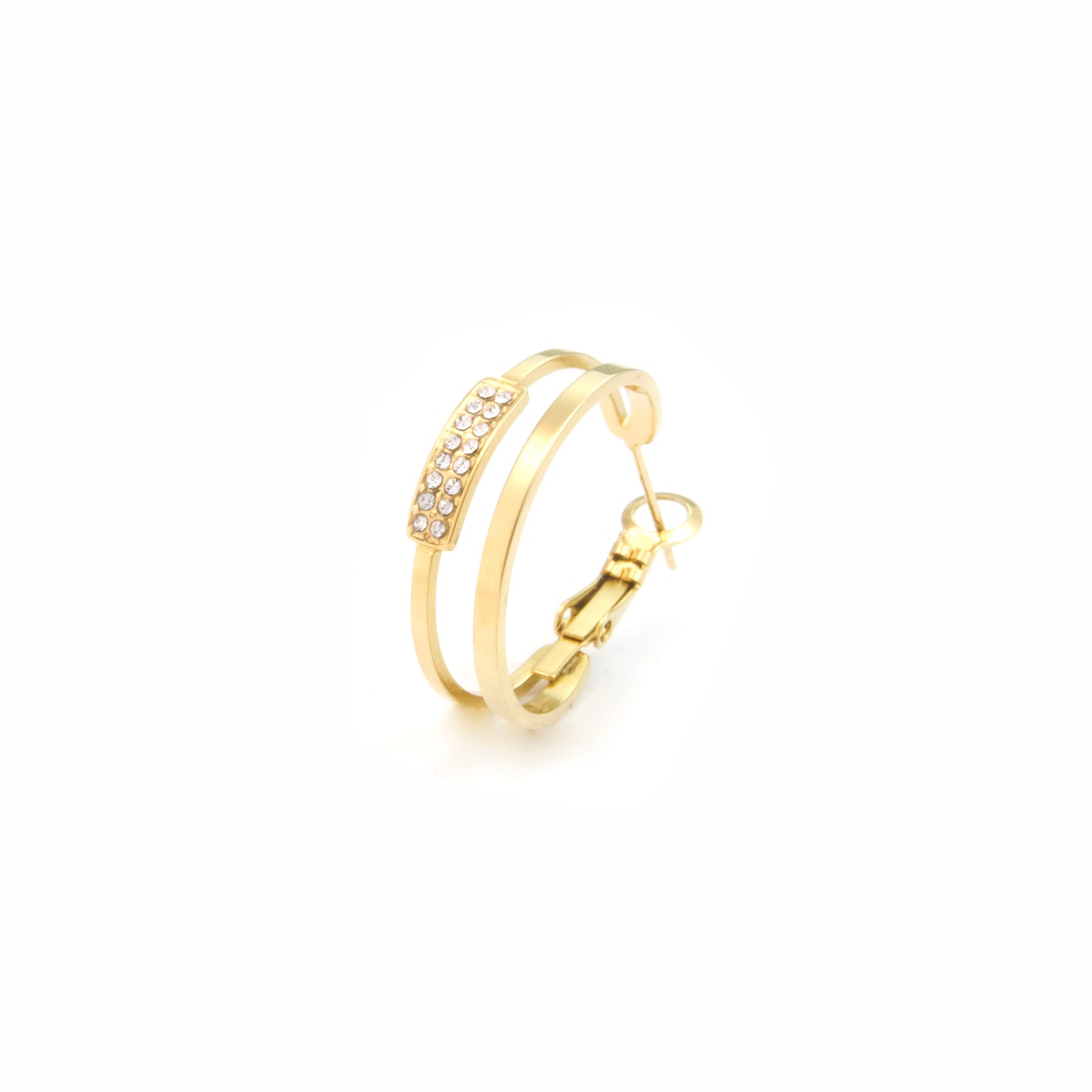 Double Rhinestone Hoops