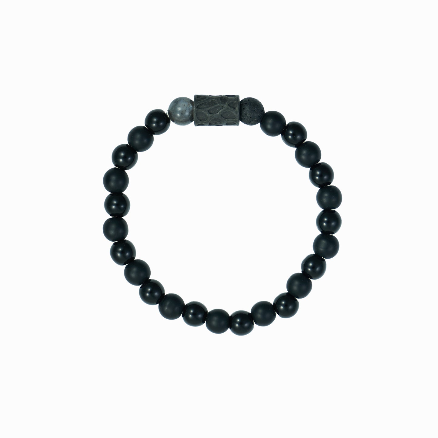 Elastic bead bracelet textured Stone
