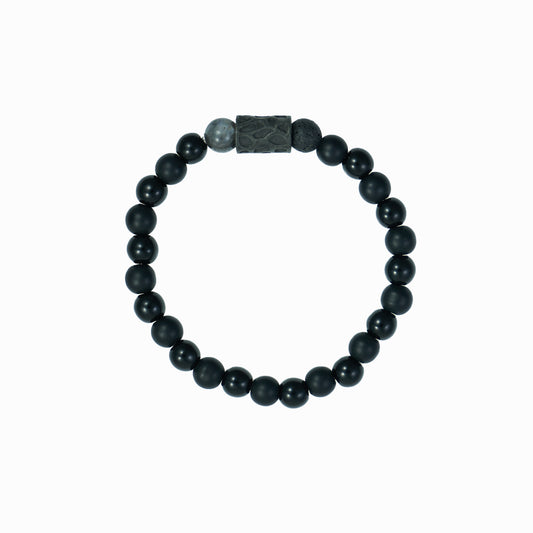 Elastic bead bracelet textured Stone