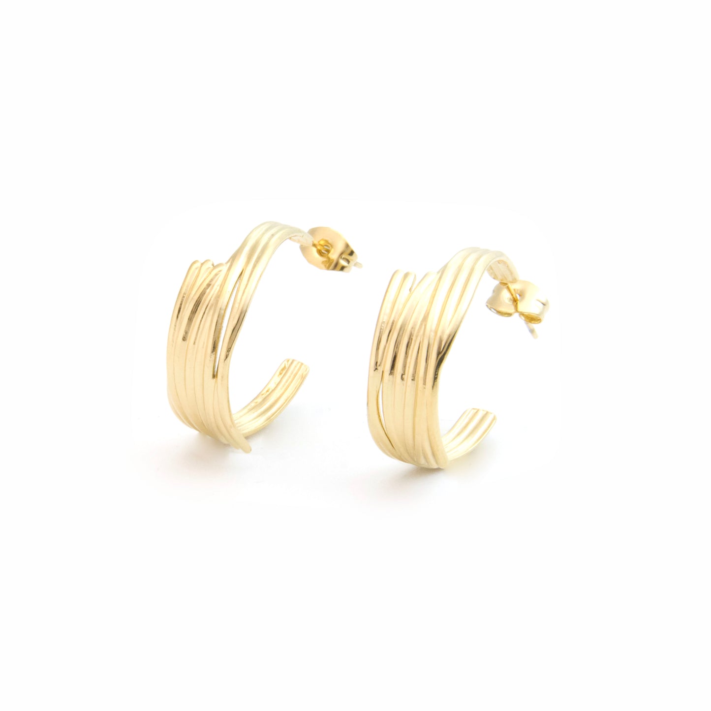 Small wave hoop earrings