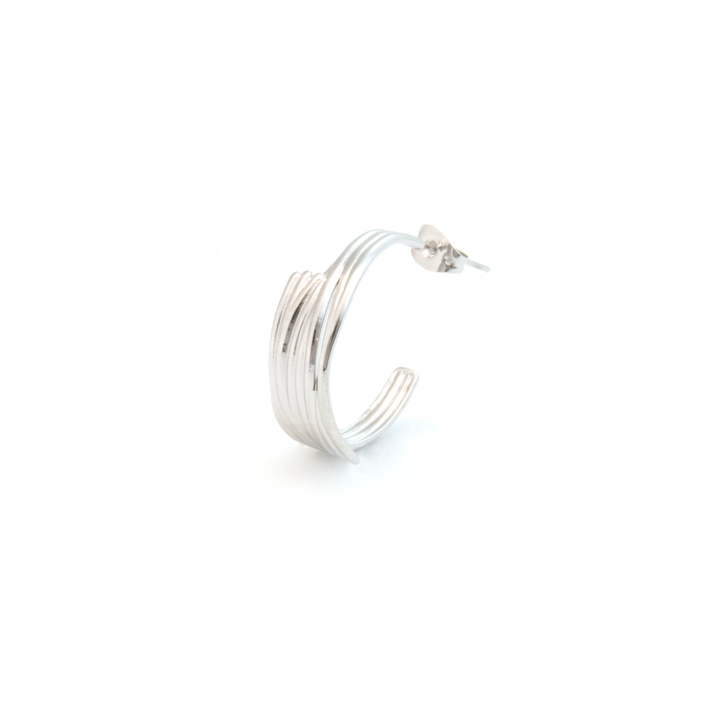 Small wave hoop earrings