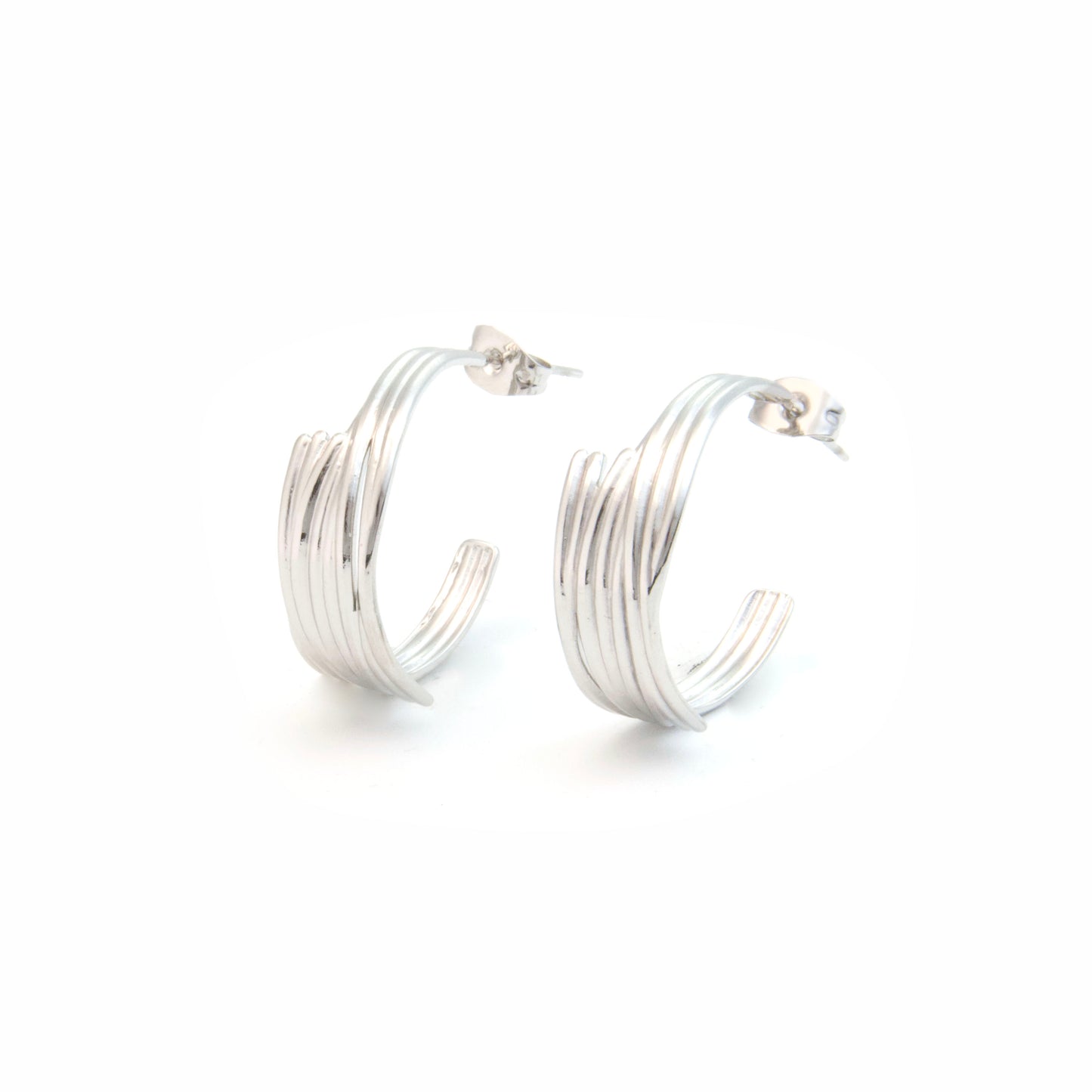 Small wave hoop earrings