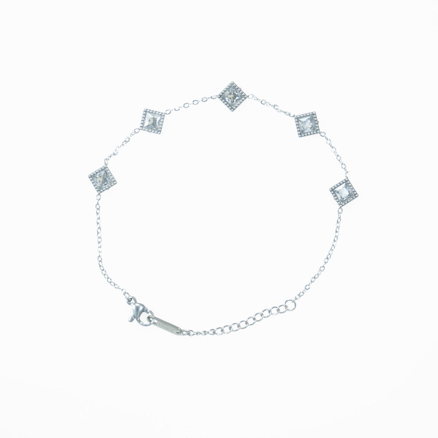 Thin square rhinestone bracelet