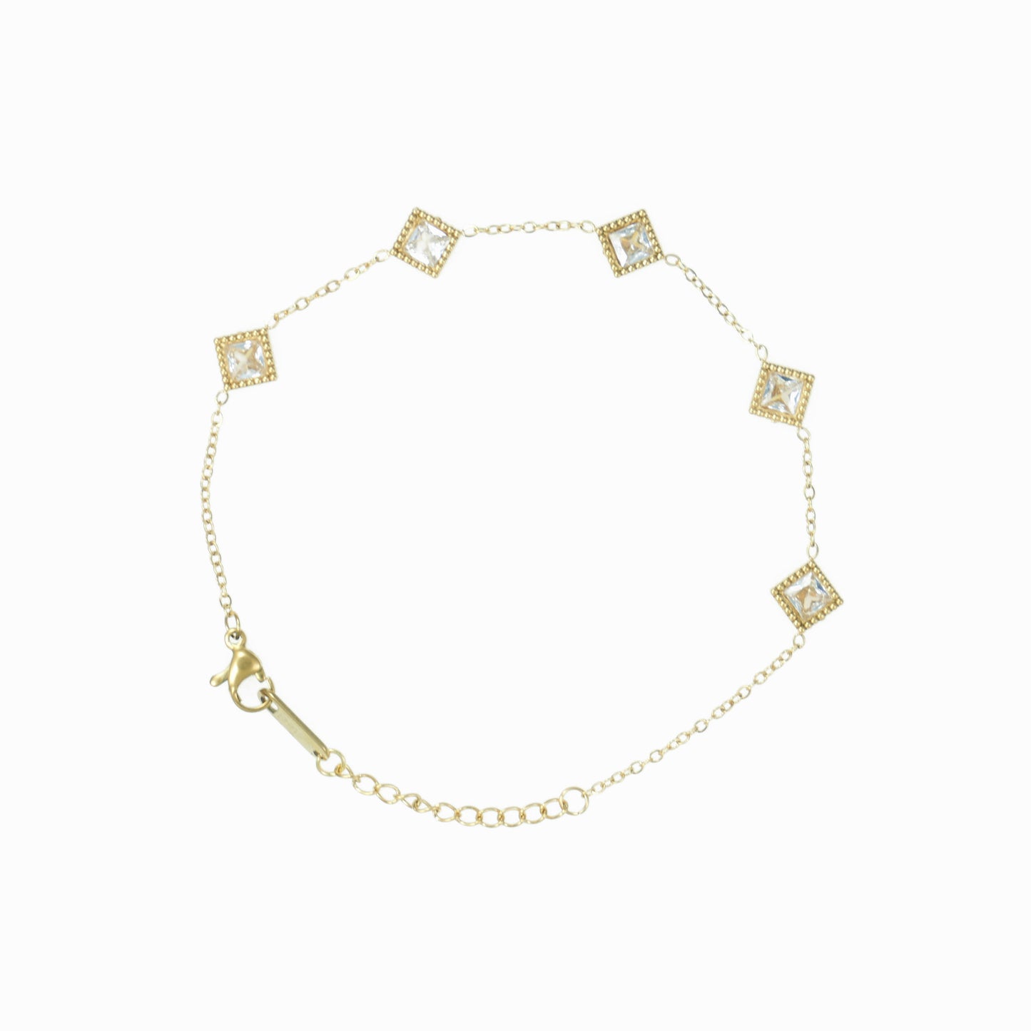 Thin square rhinestone bracelet