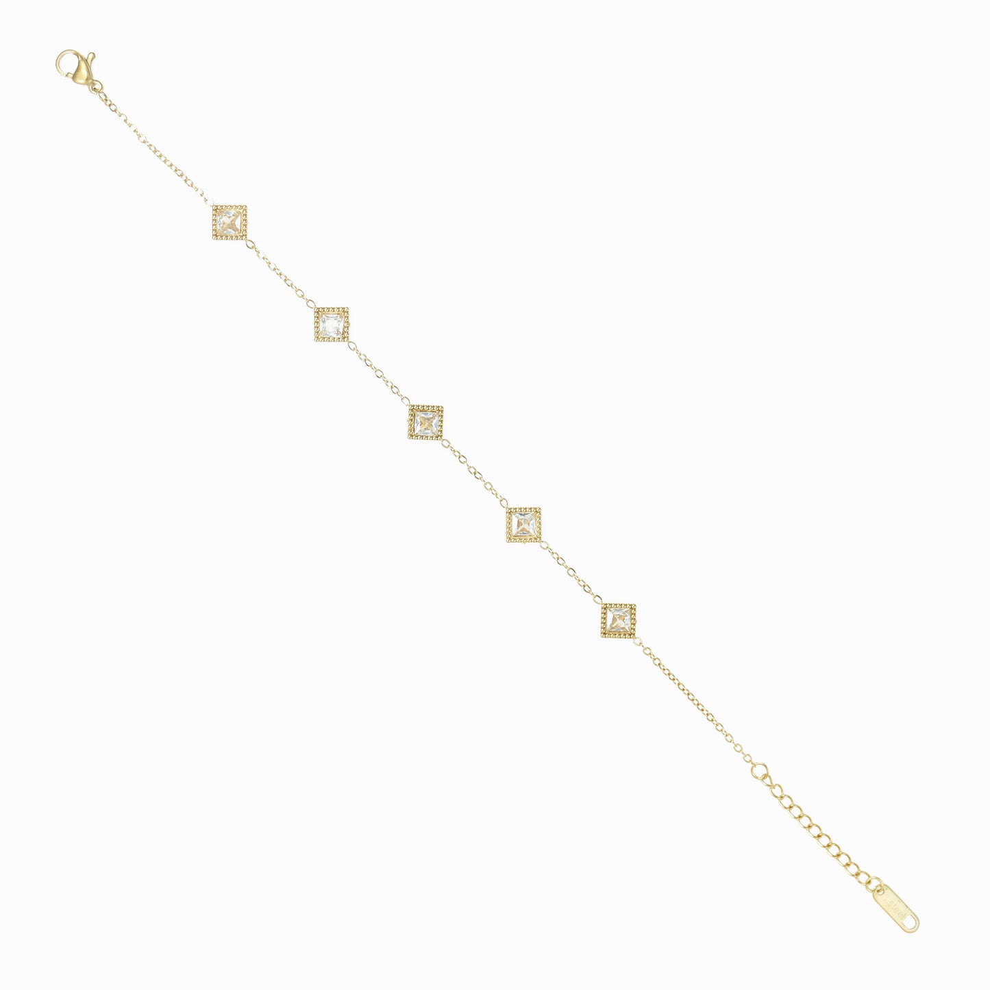 Thin square rhinestone bracelet