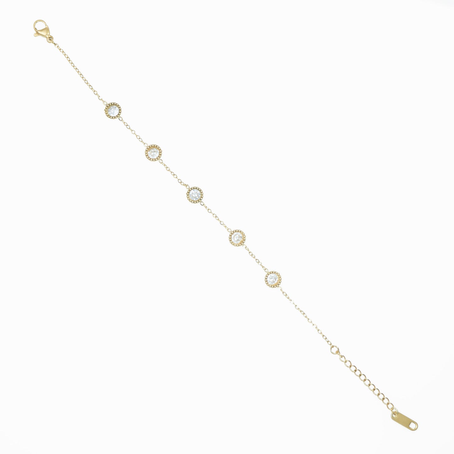 Thin round rhinestone bracelet