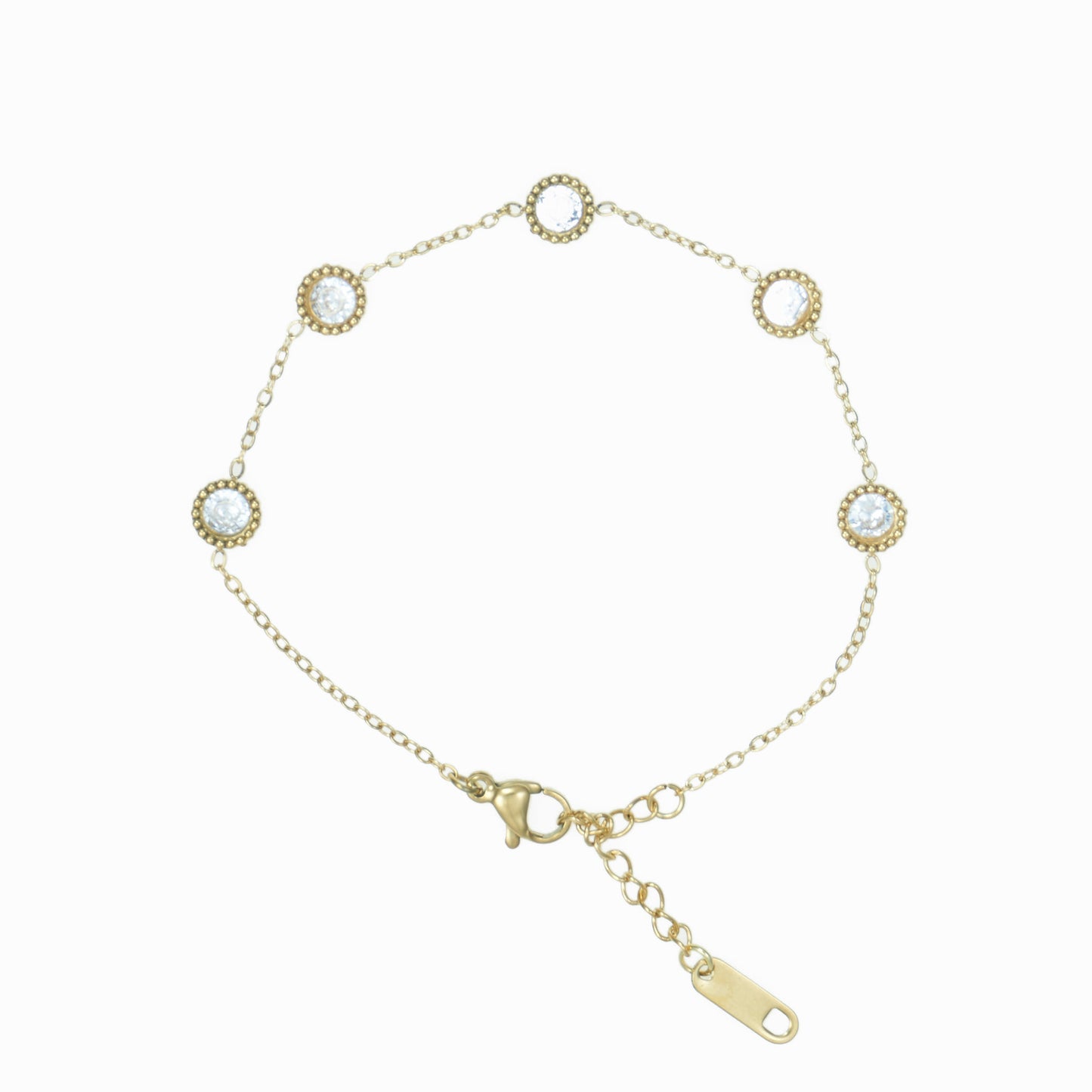Thin round rhinestone bracelet