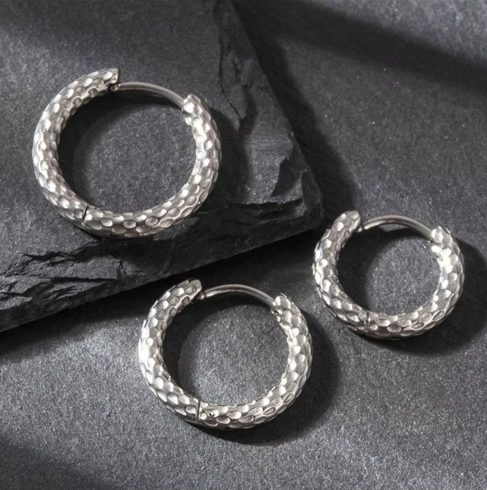 Forged hoop earrings