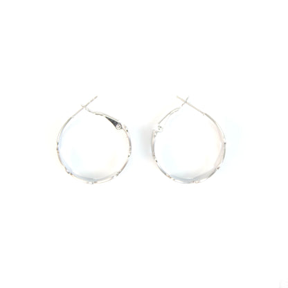 Textured wide heart hoops