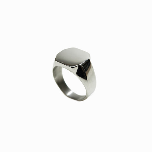 Silver polygonal ring