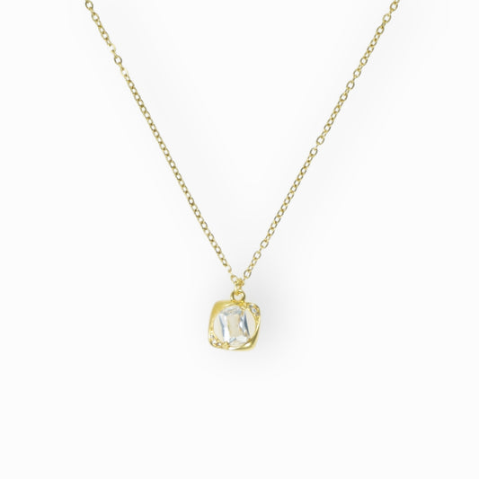 Square with rhinestone Necklace