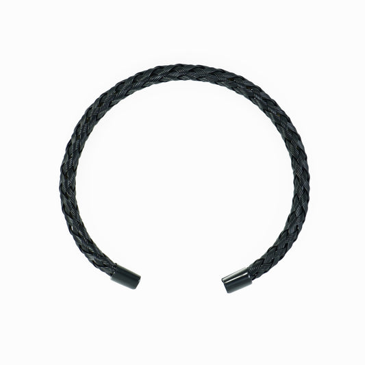 Black braided steel cuff