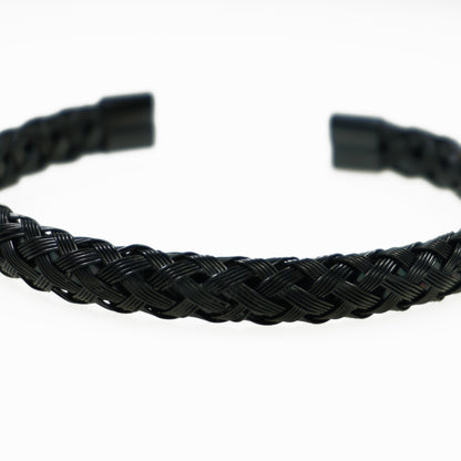 Black braided steel cuff