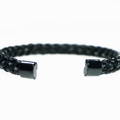 Black braided steel cuff