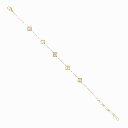 Thin square rhinestone bracelet