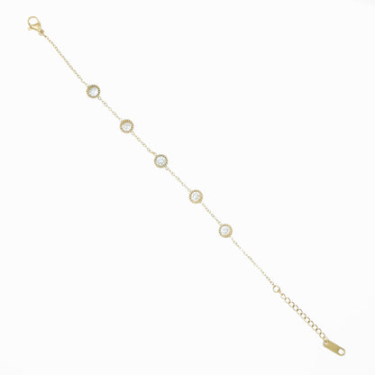 Thin round rhinestone bracelet