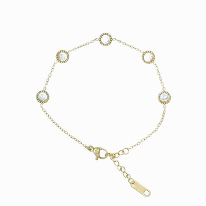 Thin round rhinestone bracelet